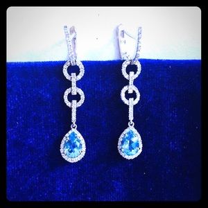 Diamond Topaz Earrings